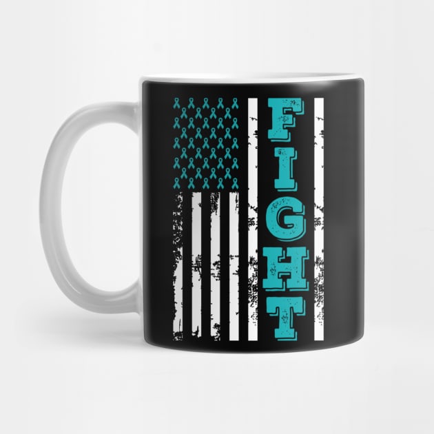 Ovarian Cancer Awareness Fight American Flag 4th Of July - Happy Independence Day by BoongMie